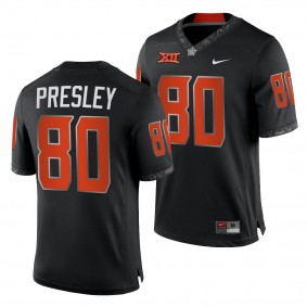 Oklahoma State Cowboys Brennan Presley 80 Jersey Black 2021-22 College Football Game Uniform
