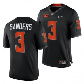 Oklahoma State Cowboys Spencer Sanders 3 Jersey Black 2021-22 College Football Game Uniform