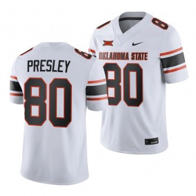 Oklahoma State Cowboys Brennan Presley College Football Jersey #80 White 2023 Game Uniform
