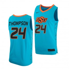 Oklahoma State Cowboys Bryce Thompson #24 Turquoise College Basketball Jersey Alternate