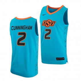 Oklahoma State Cowboys Cade Cunningham Blue 2021 NBA Top Prospect Jersey Men