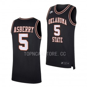 Caleb Asberry Oklahoma State Cowboys #5 Black Retro Basketball Jersey 2022-23 Replica
