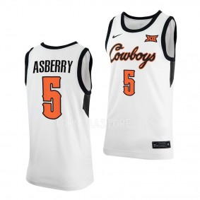 Caleb Asberry #5 Oklahoma State Cowboys Classic Basketball Replica Jersey 2022-23 White