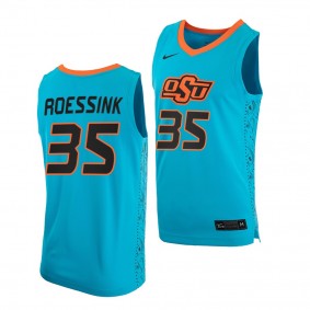 Oklahoma State Cowboys Hidde Roessink Blue College Basketball Jersey
