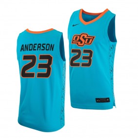 Oklahoma State Cowboys James Anderson Blue College Basketball Jersey