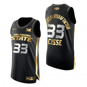Moussa Cisse Defensive Player of the Year 2022 Oklahoma State Cowboys #33 Black Golden Big 12 Jersey
