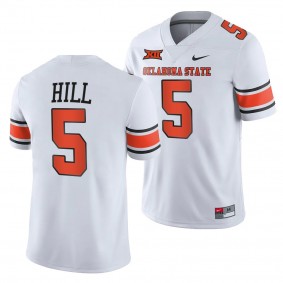 Oklahoma State Cowboys Justice Hill 5 Jersey White College Football Alumni Player Uniform