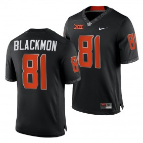 Oklahoma State Cowboys Justin Blackmon 81 Jersey Black College Football NFL Alumni Uniform