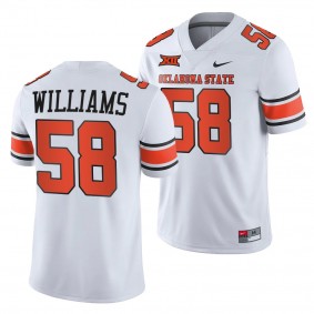 Oklahoma State Cowboys Kevin Williams 58 Jersey White College Football Alumni Player Uniform