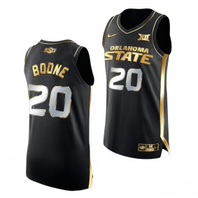 Keylan Boone Oklahoma State Cowboys 2021 March Madness Black Golden Authentic Jersey