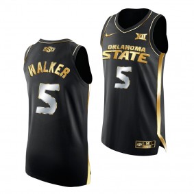 Rondel Walker Oklahoma State Cowboys 2021 March Madness Black Golden Authentic Jersey