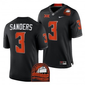 Oklahoma State Cowboys Spencer Sanders 2022 Fiesta Bowl Champions Jersey #3 Black CFP Uniform