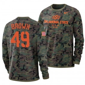 Tanner Brown Oklahoma State Cowboys Veterans Day 2021 Military Appreciation T-Shirt Camo